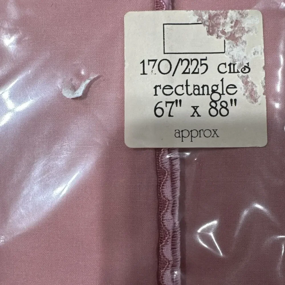 VTG Claire Tablecloth Rose Pink 67” X 88” Rectangle Stain Release Great Britain